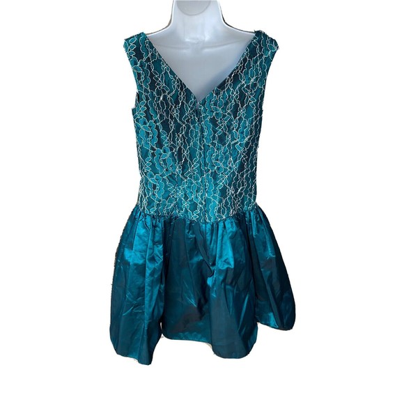 Vintage Alfred Angelo  Flirtations Dress Party Prom Club Green 13/14 90s Y2K - Picture 2 of 12